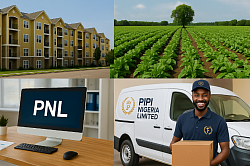 Image (s) representation of our Company Sectors (Real Estate, Digital & General Technology, E-commerce & Home Delivery, and Agro-allied Services